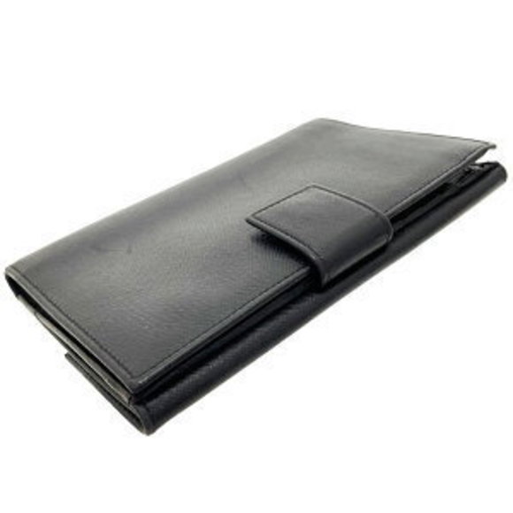 Prada Wallet Triangle Saffiano Leather Black Bifold Medium NERO - Picture 3 of 8